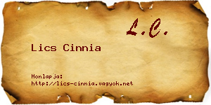 Lics Cinnia névjegykártya