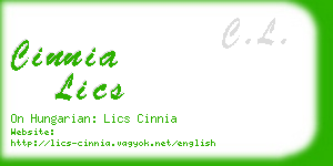 cinnia lics business card
